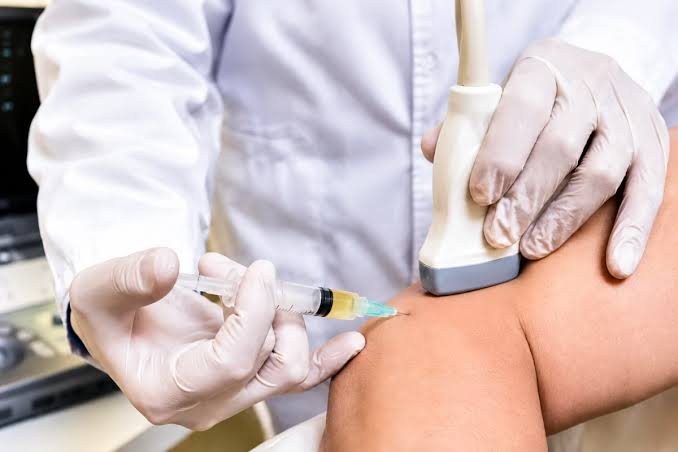 Ultrasound-guided growth factor injection at RMC Mangalore
